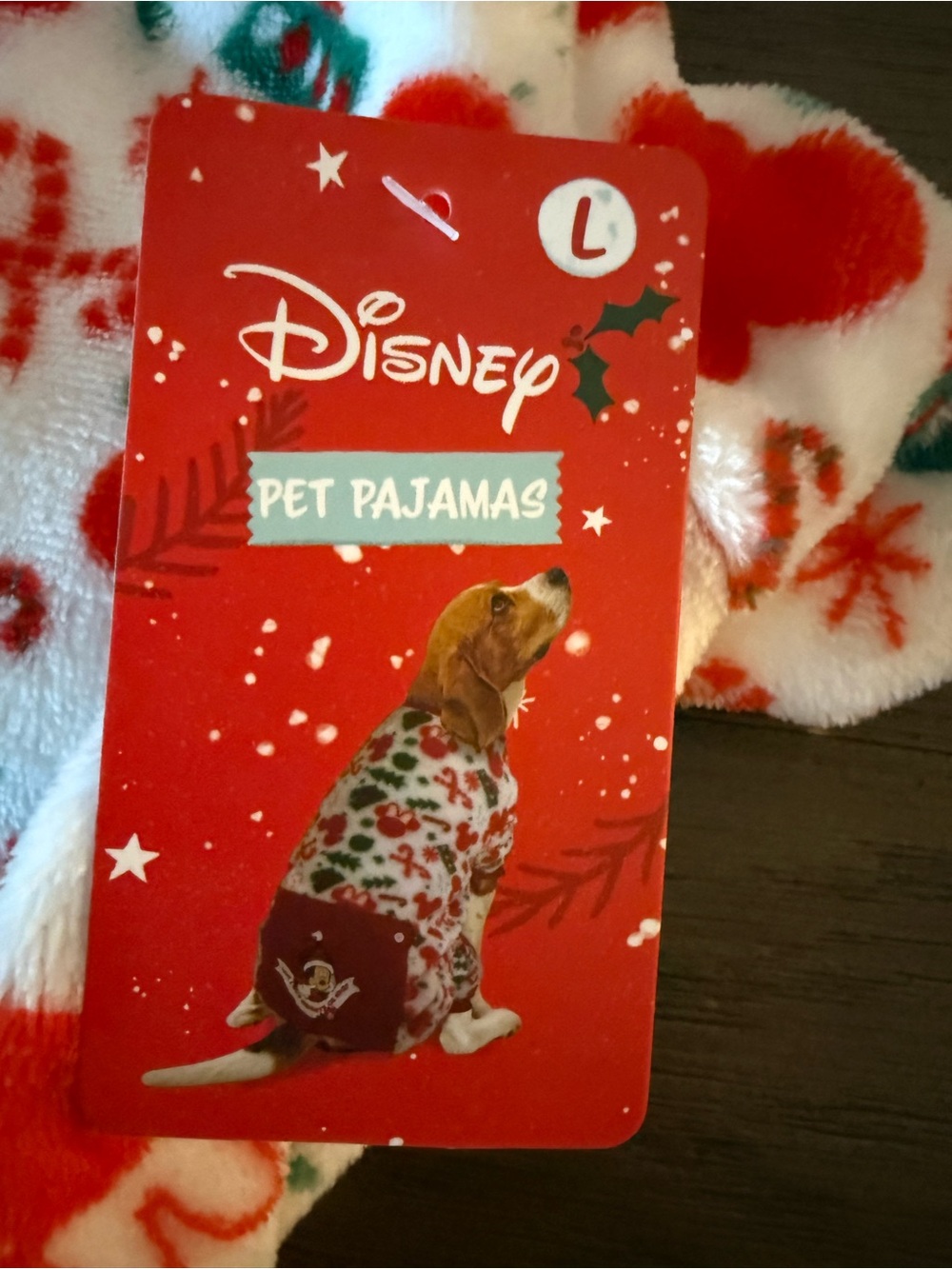 Disney Pet Pajamas - Festive Red & White Christmas size Large